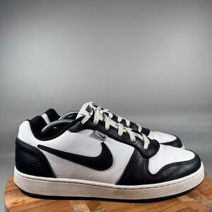 Nike Ebernon Low Mens White Black Leather Sneakers Shoes US 11